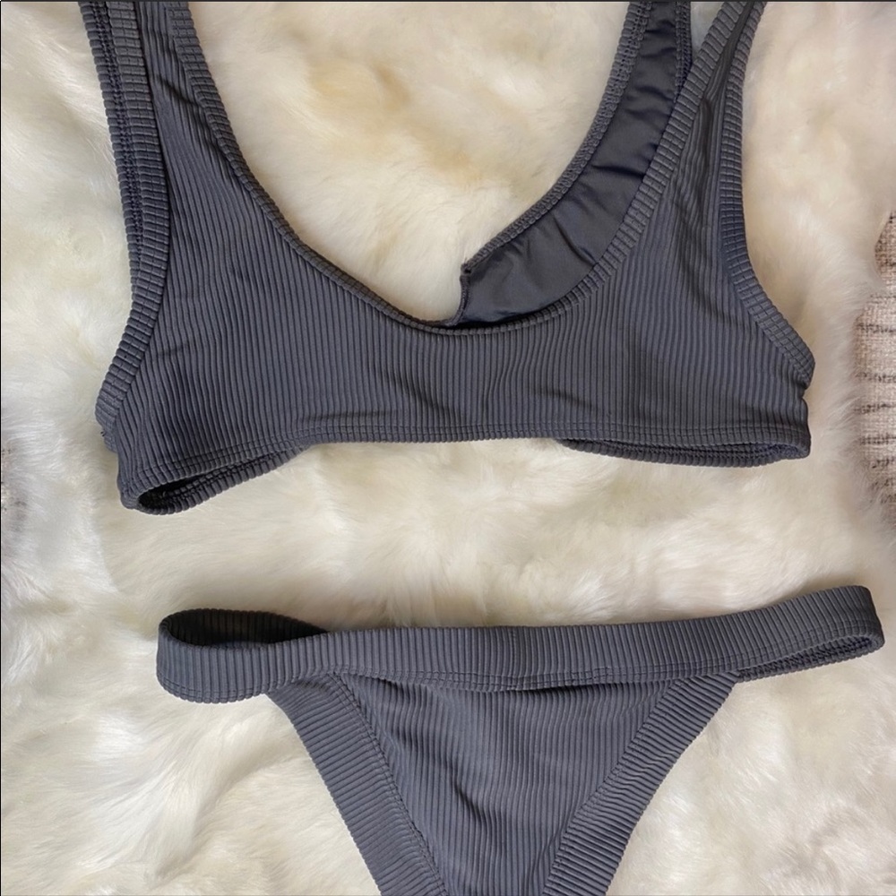 Frankie’s Bikinis Cole Top and Bottom Gray - Picture 2 of 5